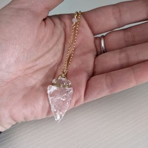 3/$20 Sale, Clear quartz arrowhead necklace